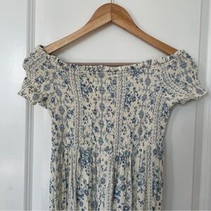 Pink Rose blue and white maxi dress!